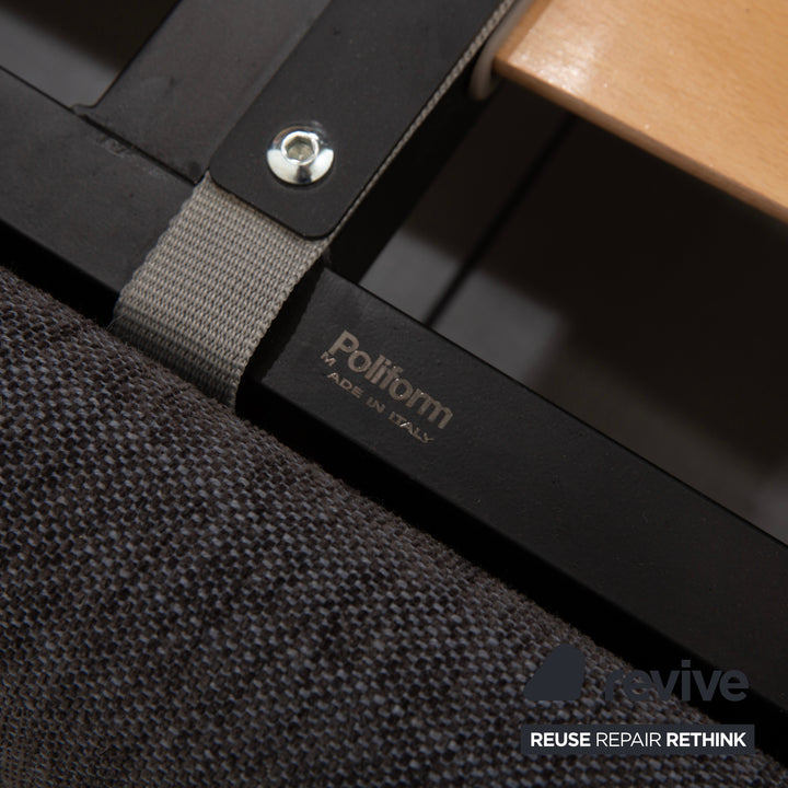 Poliform fabric bed grey manual function