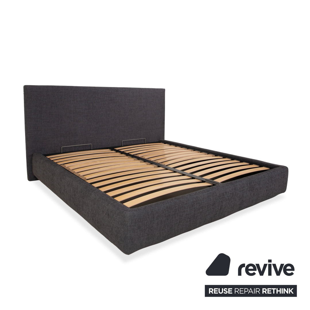 Poliform Stoff Bett Grau manuelle Funktion