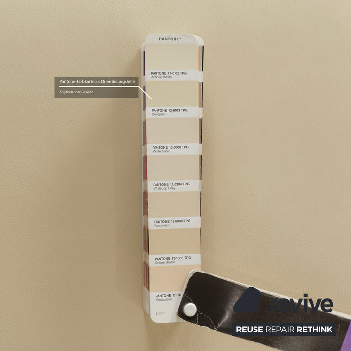 Canapé d'angle en cuir Polinova crème à fonction manuelle