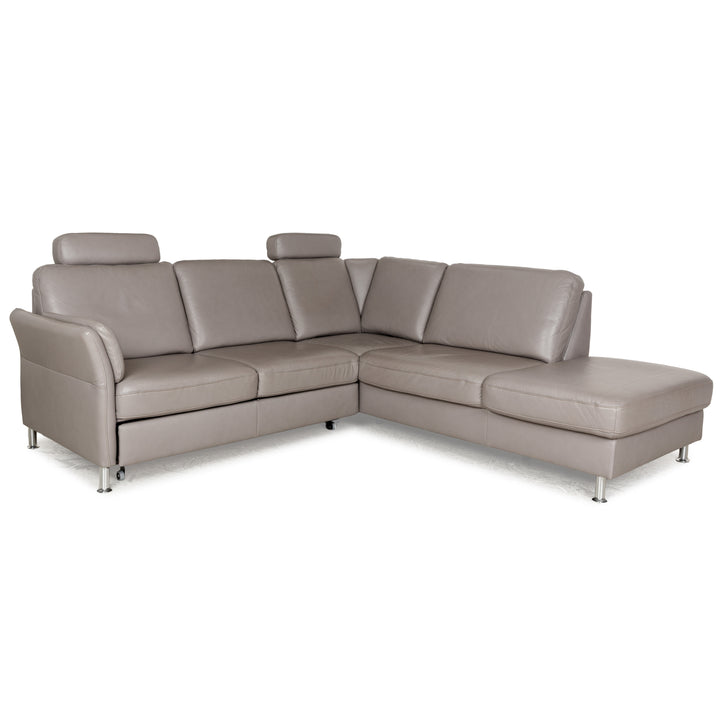 Polipol Polinova Leather Corner Sofa Grey Manual Function Sofa Couch
