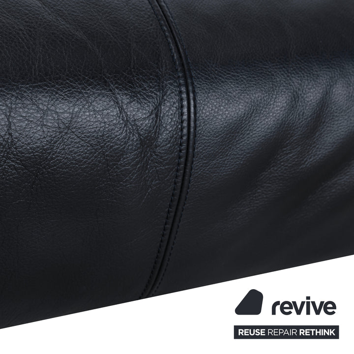 Poltrona Frau Bosforo Designer by Sezgin Aksu und Silvia Suardi #7443 Dreisitzer Couch Echtleder Blau Schwarz