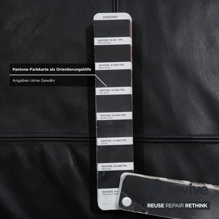 Poltrona Frau Bosforo Designer by Sezgin Aksu und Silvia Suardi #7443 Dreisitzer Couch Echtleder Blau Schwarz