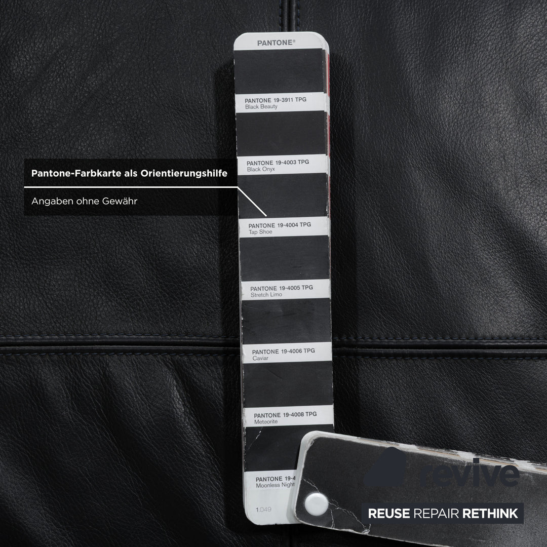 Poltrona Frau Bosforo Designer by Sezgin Aksu und Silvia Suardi #7443 Dreisitzer Couch Echtleder Blau Schwarz