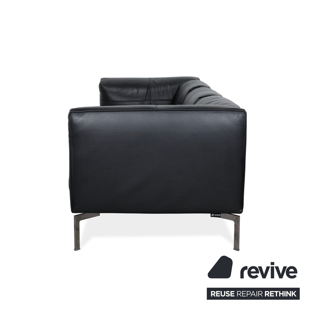 Poltrona Frau Bosforo Designer by Sezgin Aksu und Silvia Suardi #7443 Dreisitzer Couch Echtleder Blau Schwarz