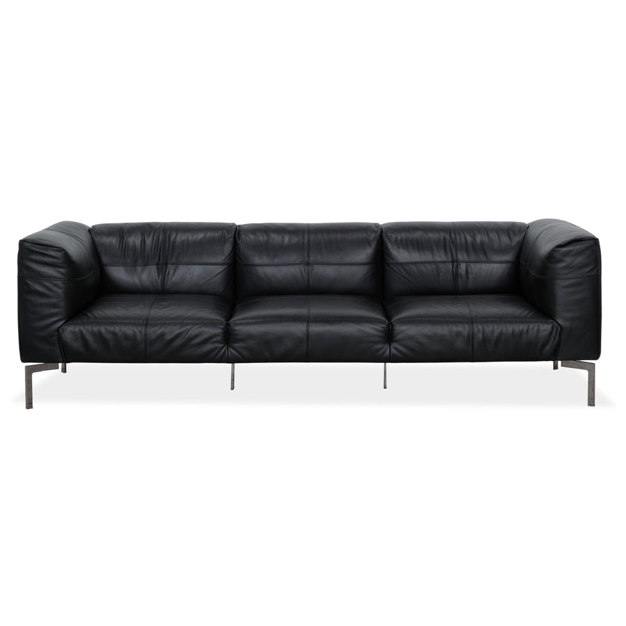 Poltrona Frau Bosforo Designer par Sezgin Aksu et Silvia Suardi #7443 Canapé trois places en cuir véritable bleu noir
