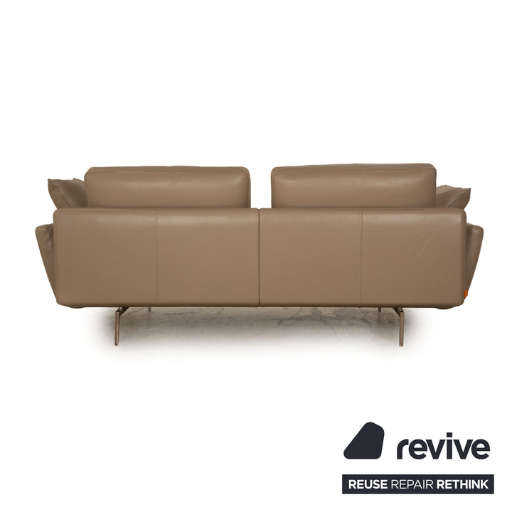 Poltrona Frau Get Back Leather Two Seater Gray Taupe Sofa Couch