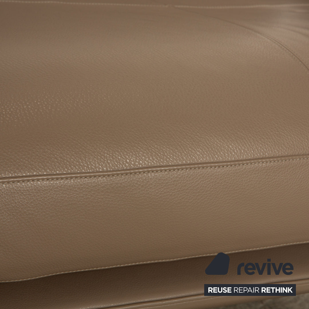 Poltrona Frau Get Back Leather Two Seater Gray Taupe Sofa Couch