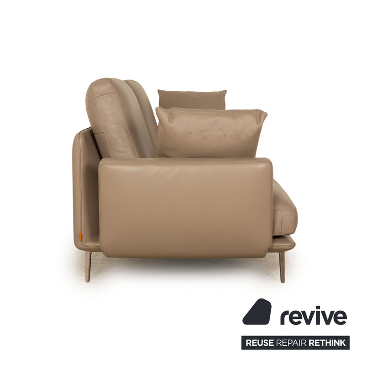 Poltrona Frau Get Back Leather Two Seater Gray Taupe Sofa Couch