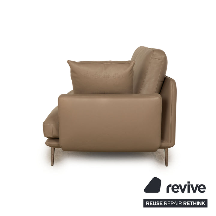 Poltrona Frau Get Back Leather Two Seater Gray Taupe Sofa Couch