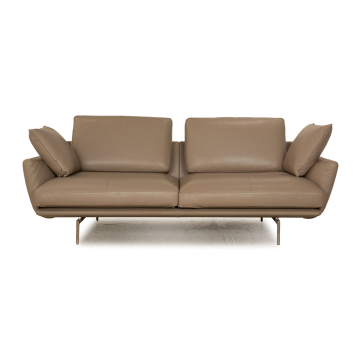 Poltrona Frau Get Back Leather Two Seater Gray Taupe Sofa Couch