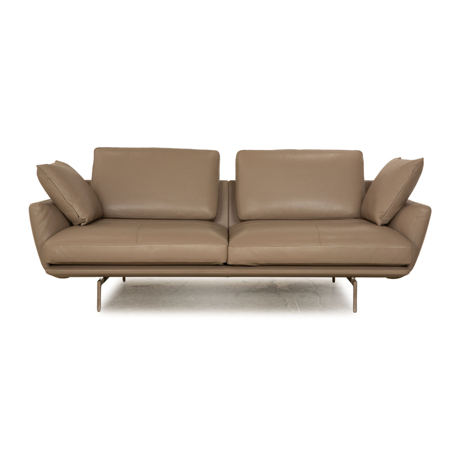 Poltrona Frau Get Back Leather Two Seater Gray Taupe Sofa Couch