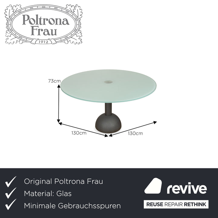 Table à manger en verre Poltrona Frau gris 130 x 130 x73 cm