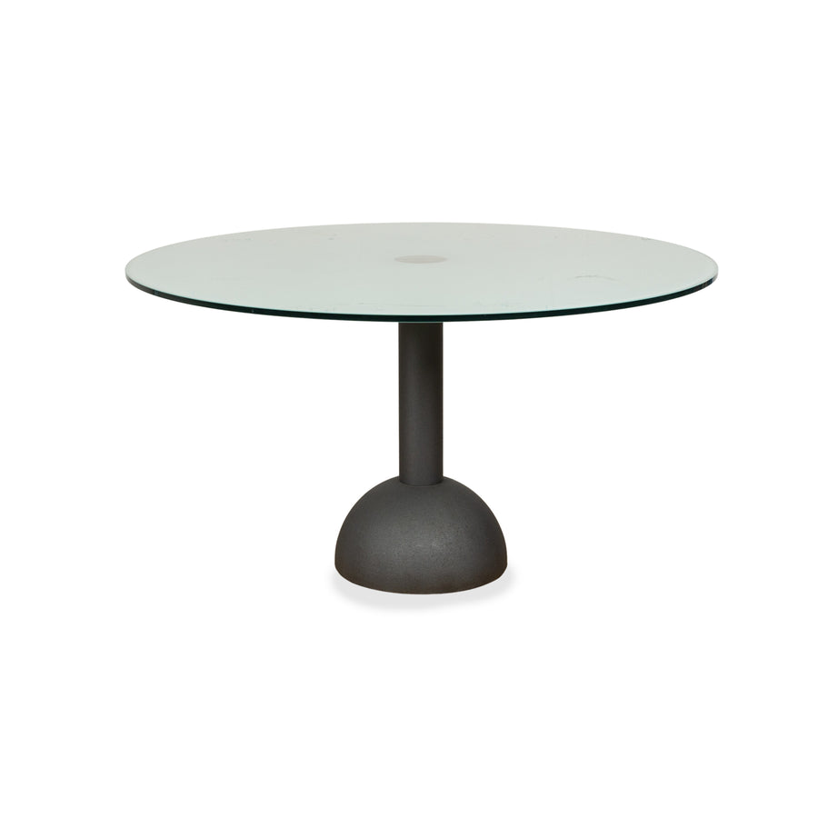 Table à manger en verre Poltrona Frau gris 130 x 130 x73 cm
