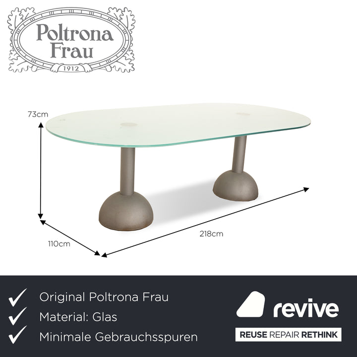 Poltrona Frau Glass Dining Table Silver 218 x 110 x 73 cm
