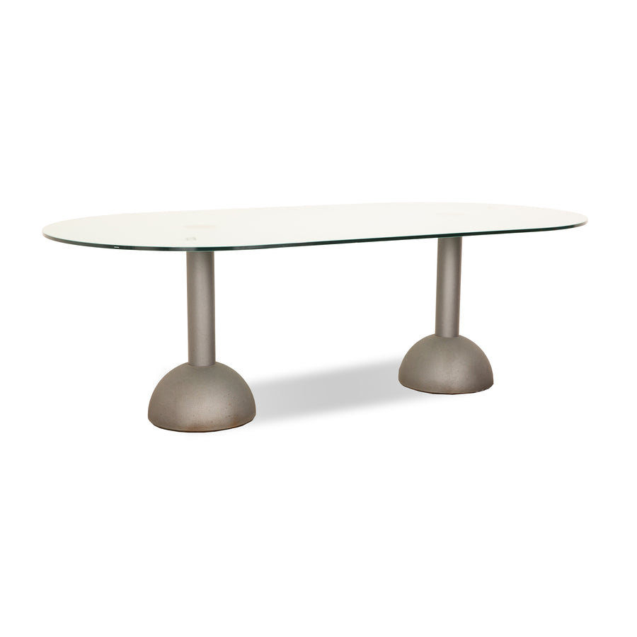 Poltrona Frau Glass Dining Table Silver 218 x 110 x 73 cm