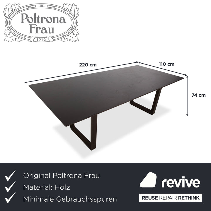 Poltrona Frau Wooden Dining Table Dark Brown