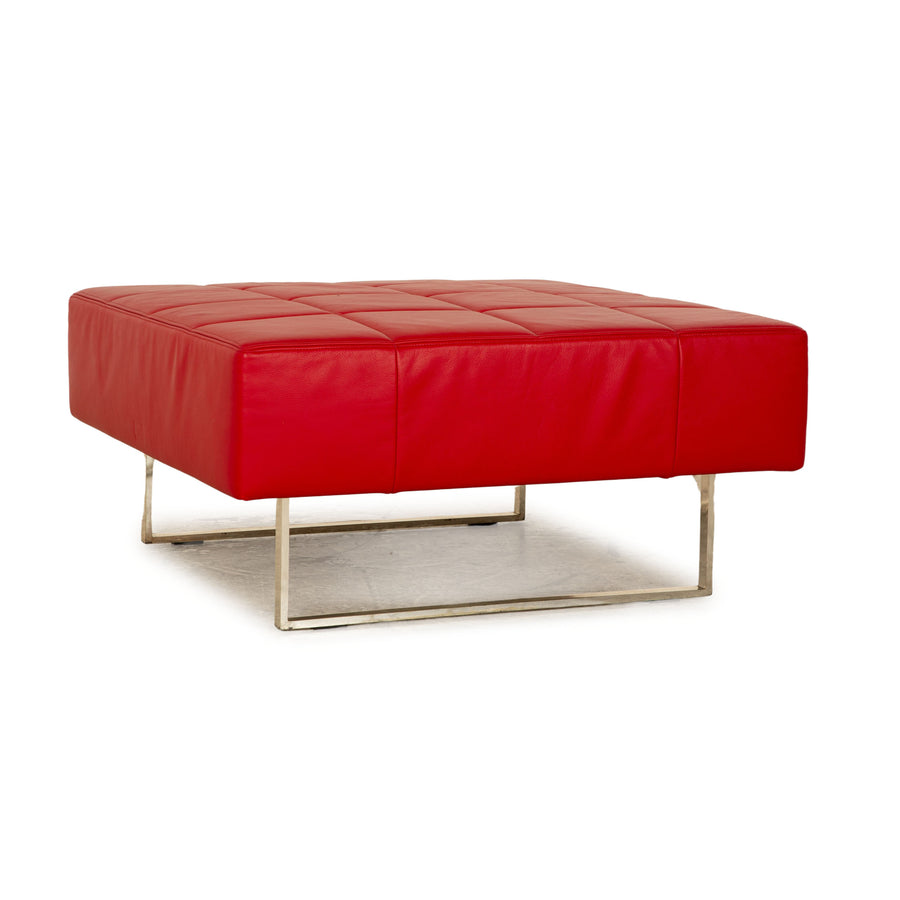 Poltrona Frau leather stool red