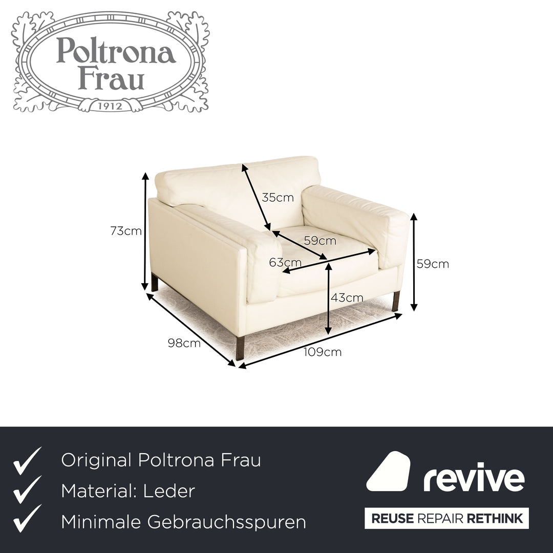Poltrona Frau leather armchair cream