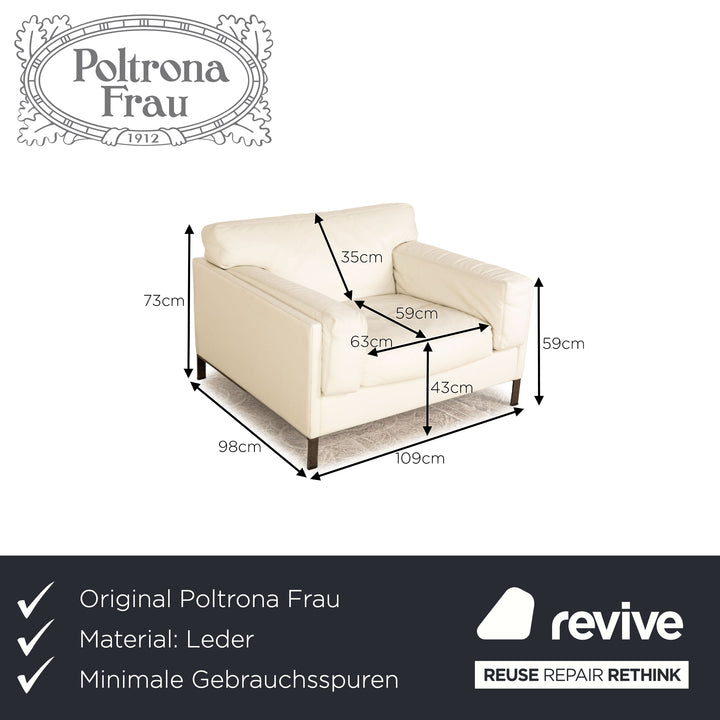 Poltrona Frau leather armchair cream