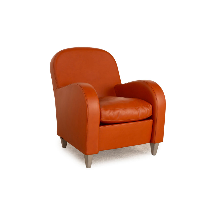 Poltrona Frau Leather Armchair Orange