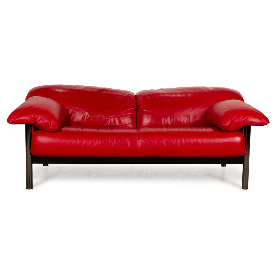 Poltrona Frau Leder Zweisitzer Rot manuelle Funktion Sofa Couch