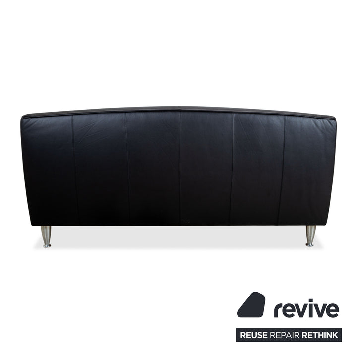 Poltrona Frau Madison Two-Seater Leather Sofa Anthracite Black Couch