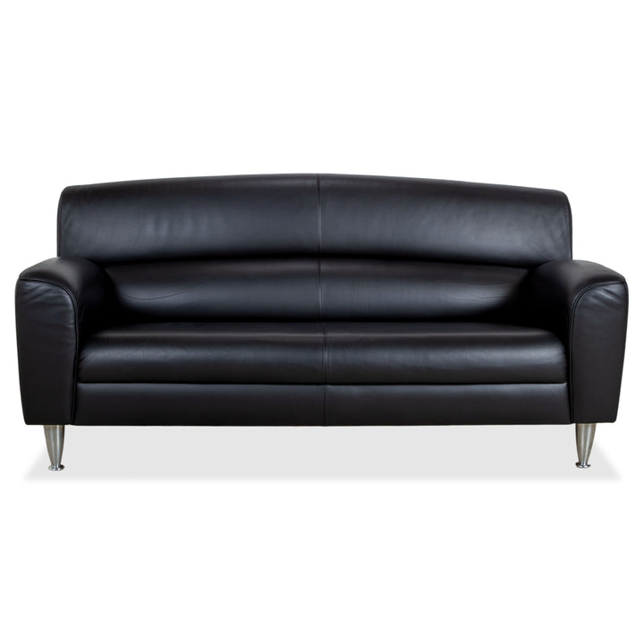 Poltrona Frau Madison Two-Seater Leather Sofa Anthracite Black Couch