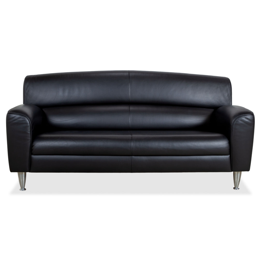 Poltrona Frau Madison Zweisitzer Leder Sofa Anthrazit Schwarz Couch