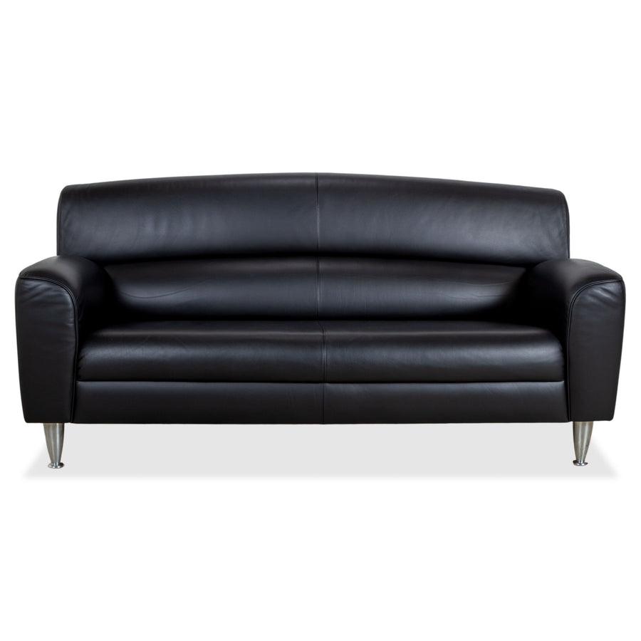 Poltrona Frau Madison Zweisitzer Leder Sofa Anthrazit Schwarz Couch