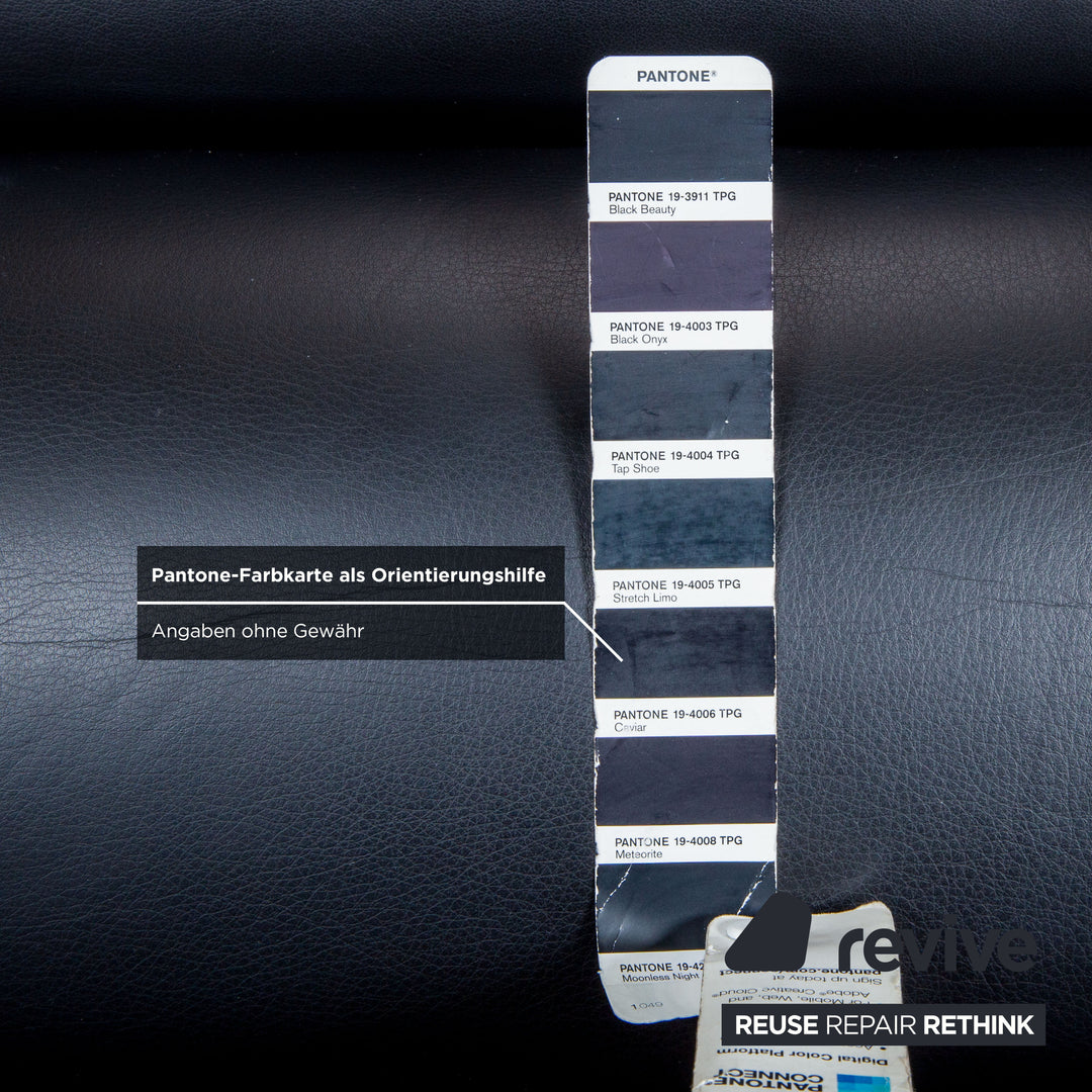 Poltrona Frau Madison Zweisitzer Leder Sofa Anthrazit Schwarz Couch