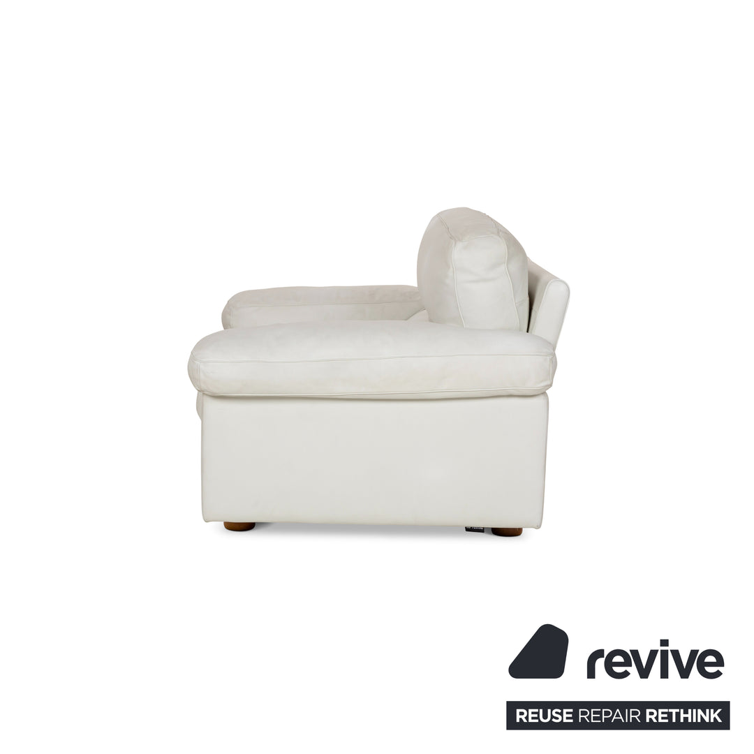 Poltrona Frau Petronio Fauteuil en Cuir Blanc