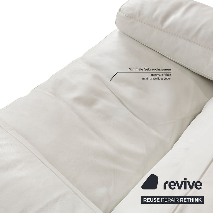 Poltrona Frau Petronio Fauteuil en Cuir Blanc