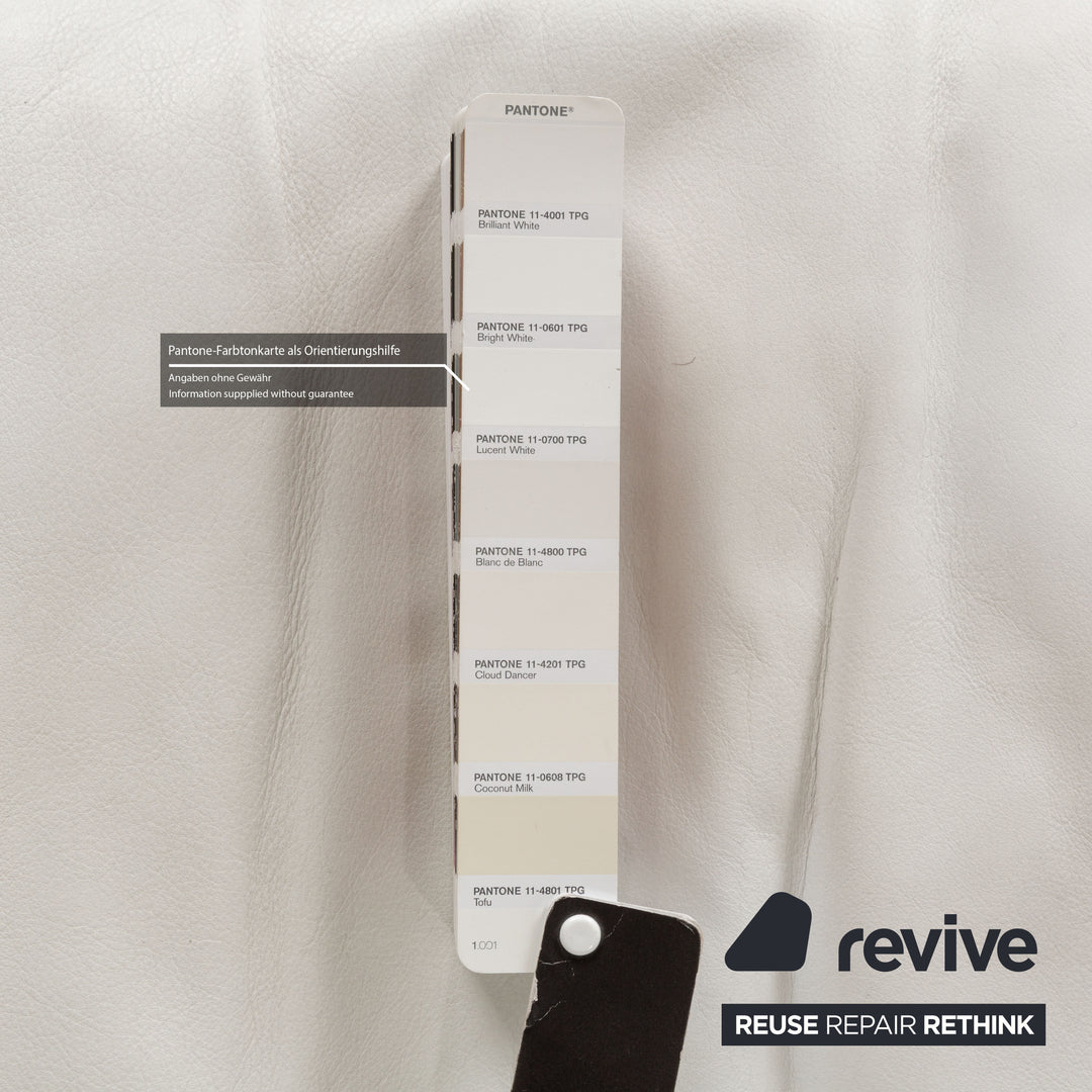 Poltrona Frau Petronio Fauteuil en Cuir Blanc