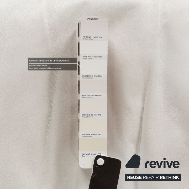 Poltrona Frau Petronio Fauteuil en Cuir Blanc