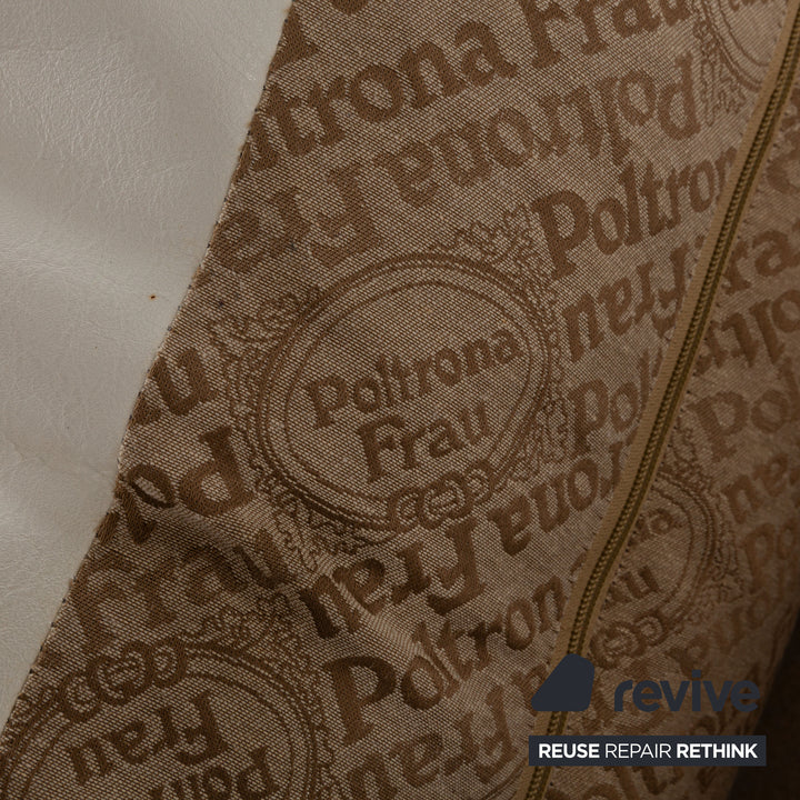 Poltrona Frau Petronio Fauteuil en Cuir Blanc