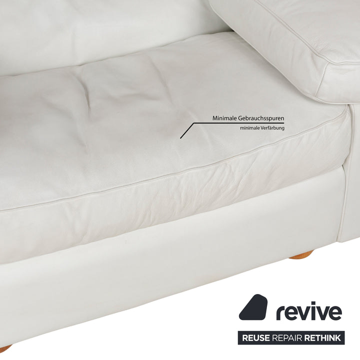 Poltrona Frau Petronio Fauteuil en Cuir Blanc