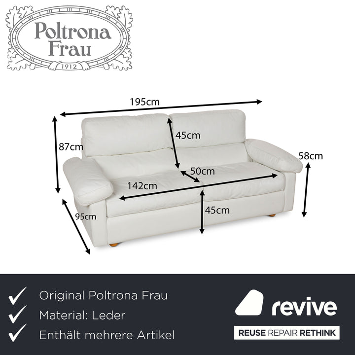 Poltrona Frau Petronio Leather Sofa Set White Sofa Couch Two-Seater Armchair