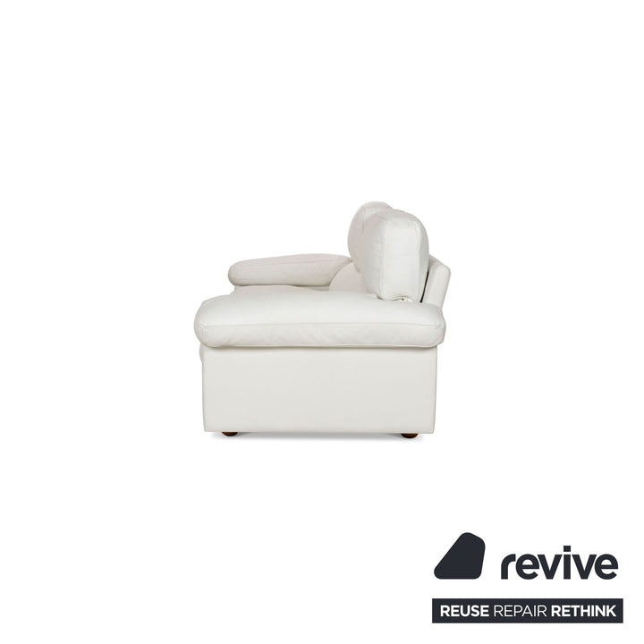 Poltrona Frau Petronio Leder Sofa Garnitur Weiß Sofa Couch Zweisitzer Sessel