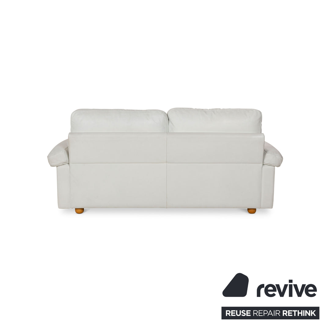 Poltrona Frau Petronio Leder Sofa Garnitur Weiß Sofa Couch Zweisitzer Sessel