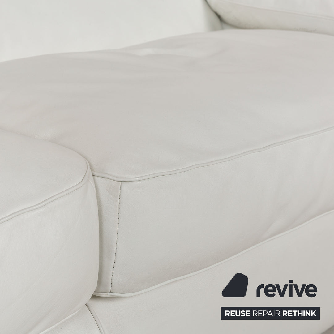 Poltrona Frau Petronio Leder Sofa Garnitur Weiß Sofa Couch Zweisitzer Sessel