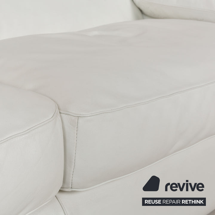 Poltrona Frau Petronio Leder Sofa Garnitur Weiß Sofa Couch Zweisitzer Sessel