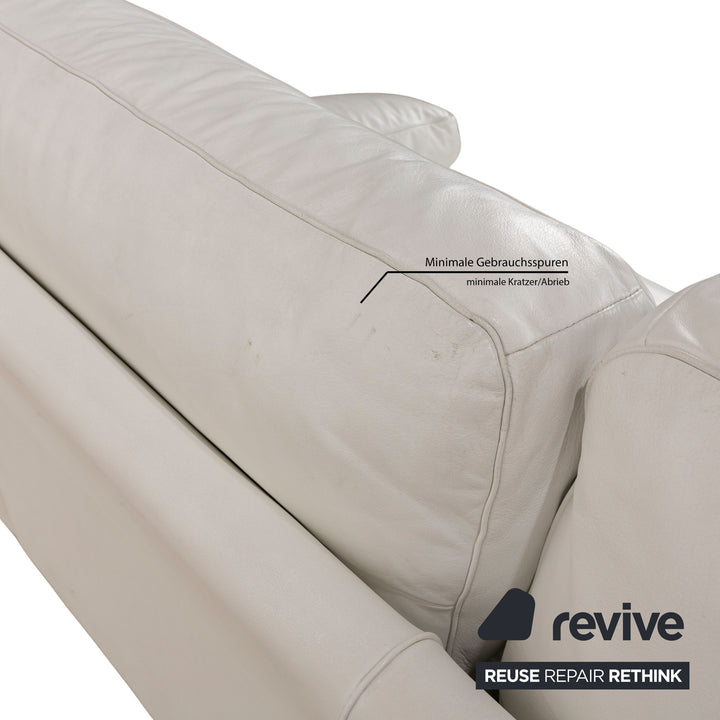 Poltrona Frau Petronio Leder Sofa Garnitur Weiß Sofa Couch Zweisitzer Sessel