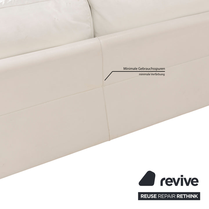 Poltrona Frau Petronio Leder Sofa Garnitur Weiß Sofa Couch Zweisitzer Sessel