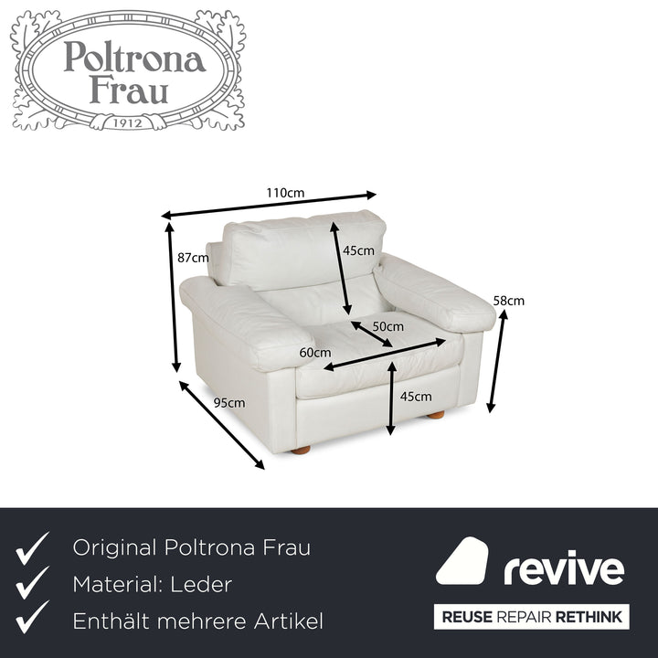 Poltrona Frau Petronio Leather Sofa Set White Sofa Couch Two-Seater Armchair
