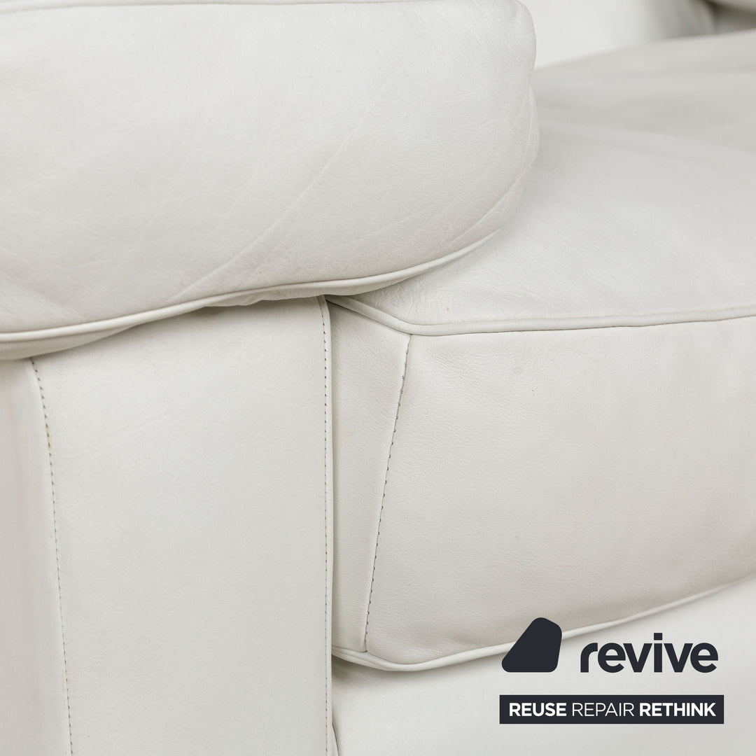 Poltrona Frau Petronio Leder Sofa Garnitur Weiß Sofa Couch Zweisitzer Sessel