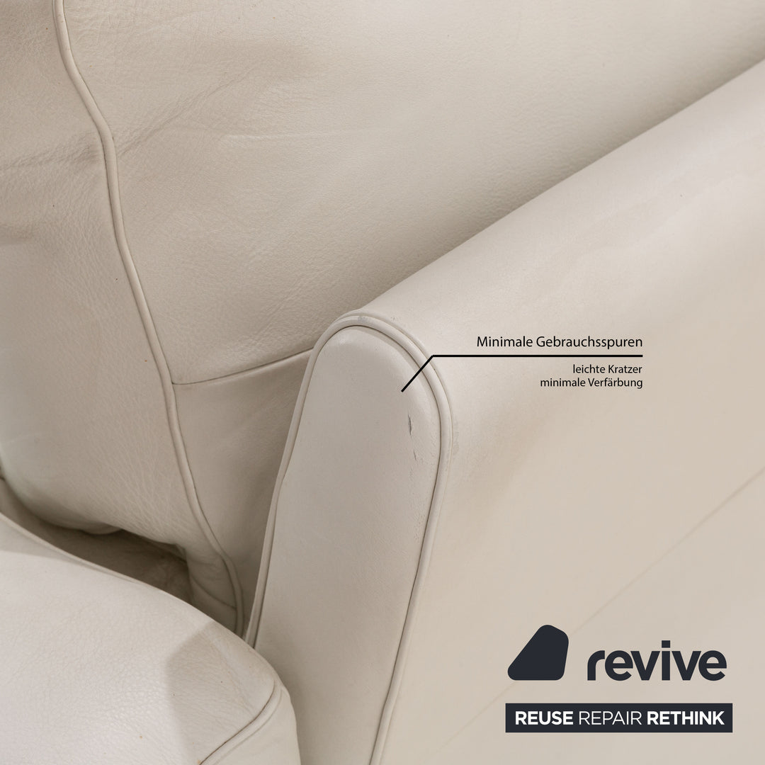 Poltrona Frau Petronio Leder Sofa Garnitur Weiß Sofa Couch Zweisitzer Sessel