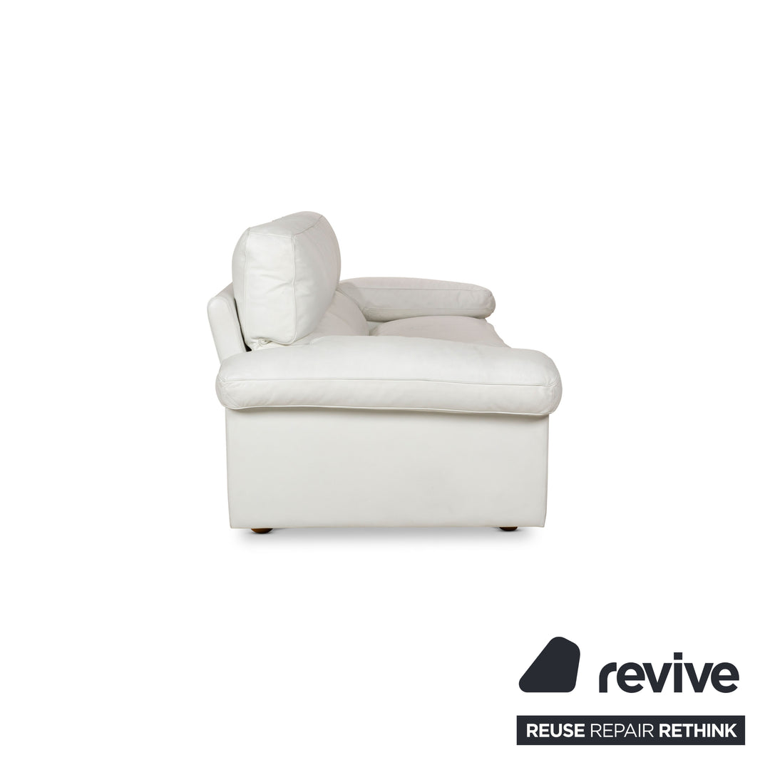 Poltrona Frau Petronio Leather Two-Seater White Sofa Couch