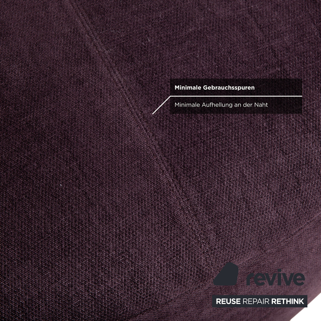 Poltrona Frau Scarlett Stoff Samt Zweisitzer Lila Aubergine Violett Sofa Couch mit Rollen