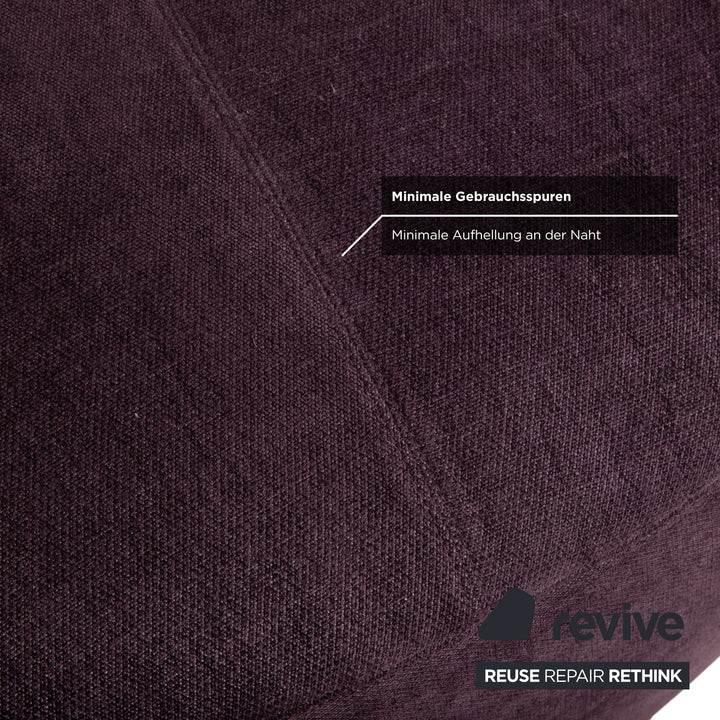 Poltrona Frau Scarlett Stoff Samt Zweisitzer Lila Aubergine Violett Sofa Couch mit Rollen