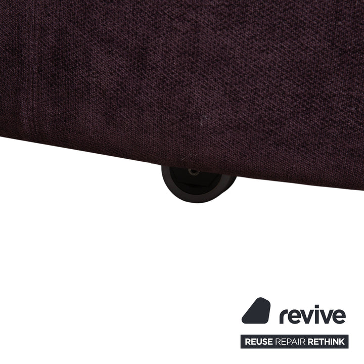 Poltrona Frau Scarlett Stoff Samt Zweisitzer Lila Aubergine Violett Sofa Couch mit Rollen